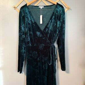 Baltic Born | Matthews Velvet Embossed Maxi Wrap Dress